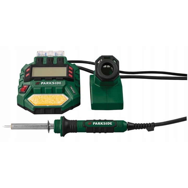 ParkSide PLSD 48 B2 48W digitális forrasztópáka állomás, forrasztóállomás LCD kijelzővel, 2 db ónnal