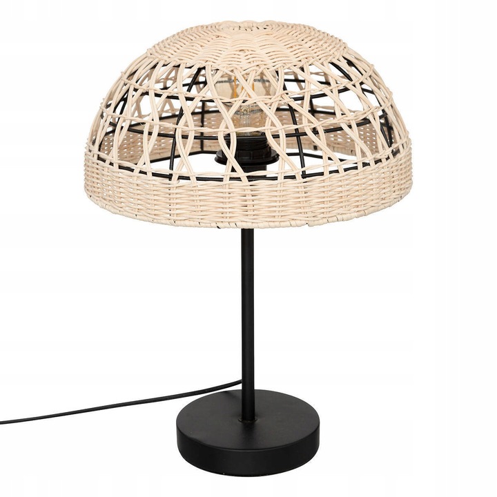 Lampa de birou RORY, rattan, 30x41,5cm, cu intrerupator, design natural