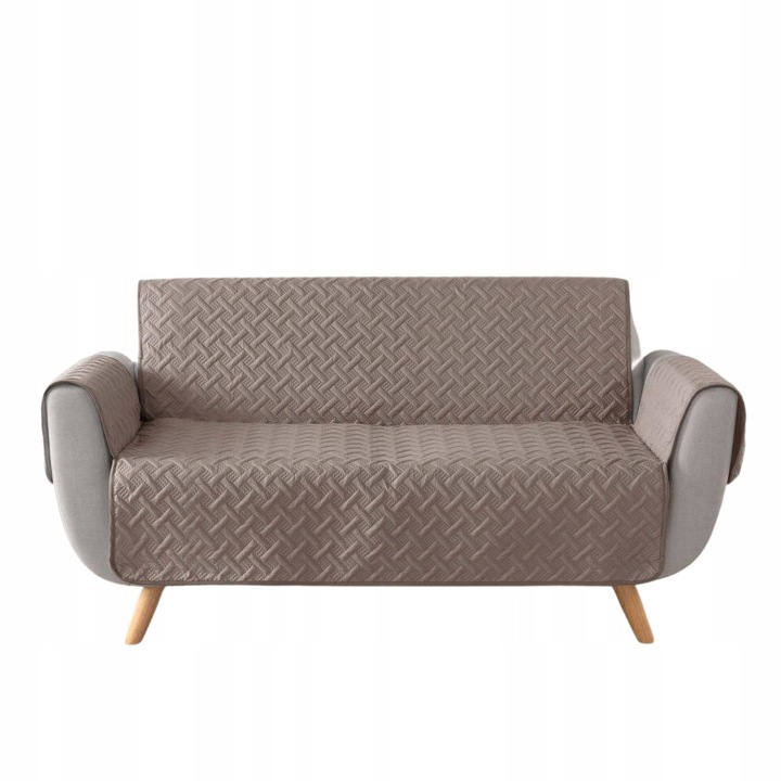 Калъф за диван 3 места, Douceur d'interieur, бежов таупе, 279x179см, микрофибър, антиалергичен