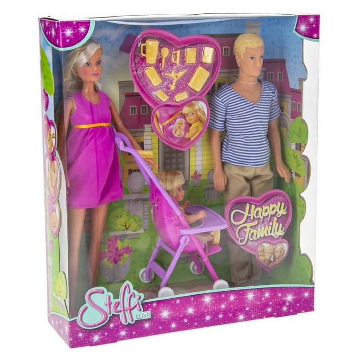Комплект кукли Simba Steffi, Kevin, Evi, аксесоари, многоцветен, за деца над 3 години