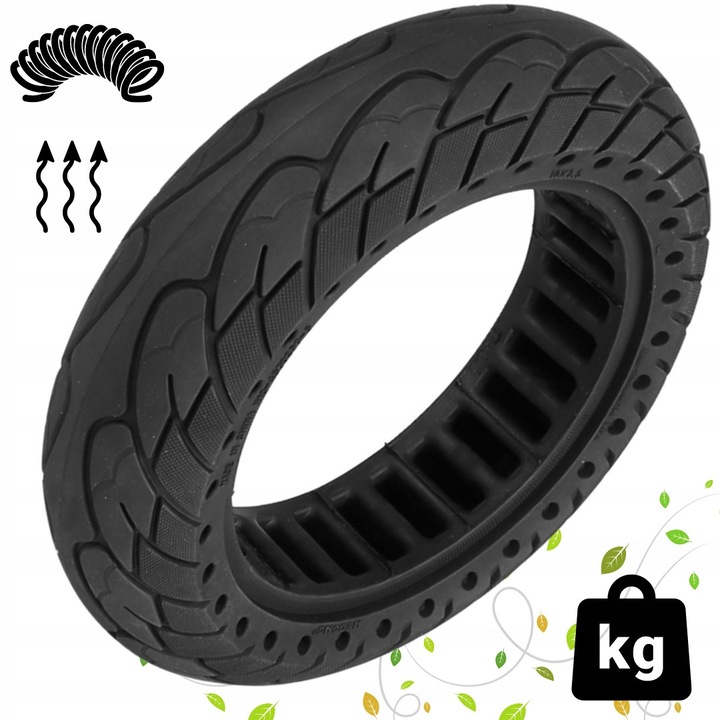 Opona plina pentru trotinete electrice 10x2.5, antiperforare, amortizare imbunatatita, 44mm