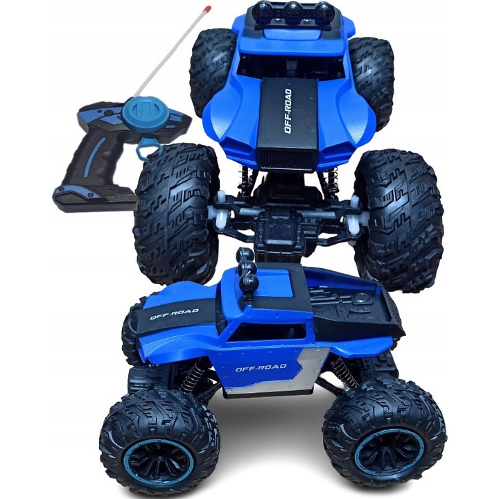 Teljesen integrált Monster Climbing autó, távirányítós, LED, 20x14x12cm, kék, 1:18, teljes készlet