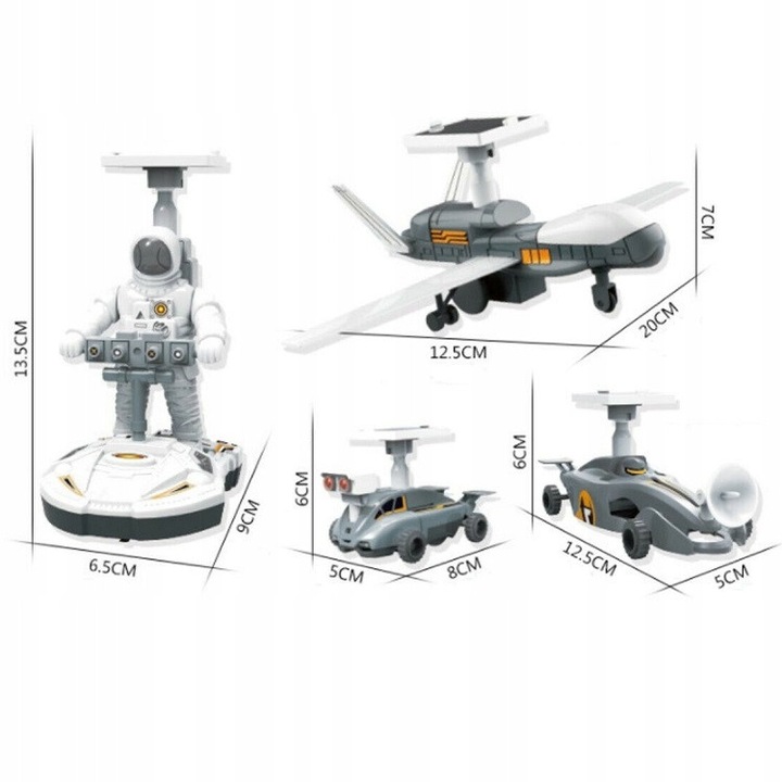 Set de Roboti Solari 4in1, Funtime, 4 constructii, alimentare solara, pentru copii