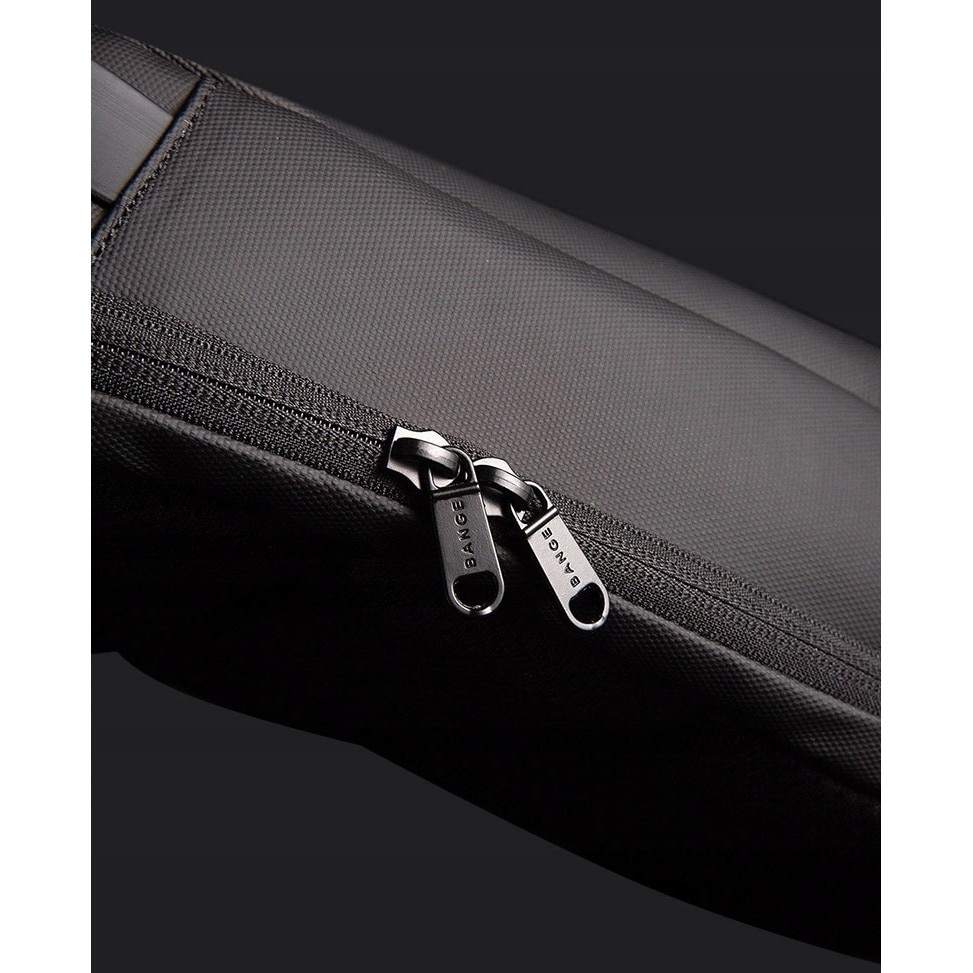 Rucsac laptop 15,6'', Bange, antiefractie, impermeabil, negru, 48x32x15cm