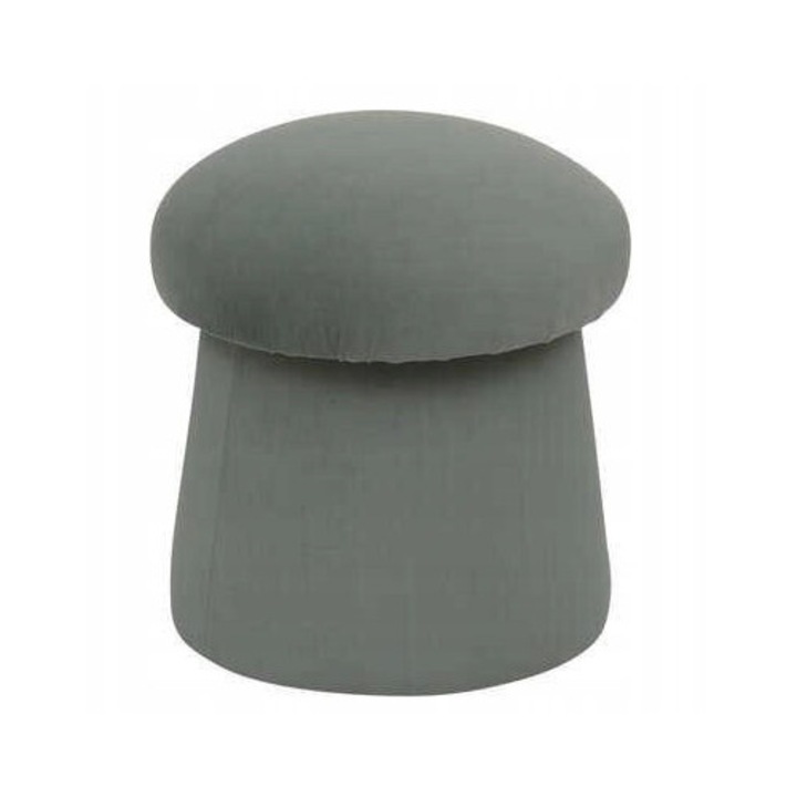 Puf Noa, Atmosphera, japandi design, gomba forma, szürke-zöld, 40x37x37cm
