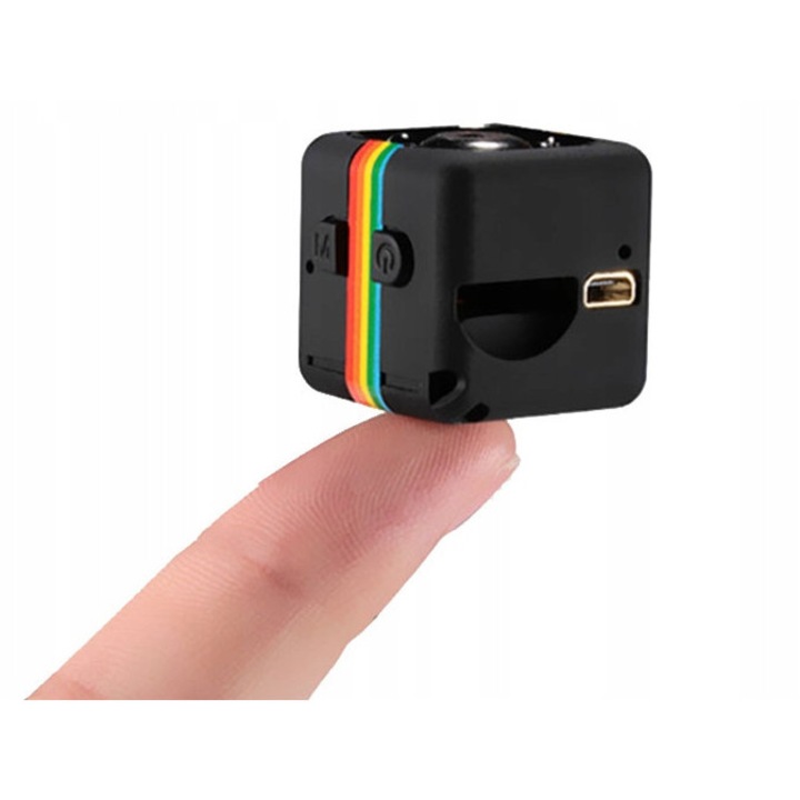 Mini camera spion GAT, Full HD, detectie miscare, 140° unghi de vedere, 23x23x22 mm, set complet