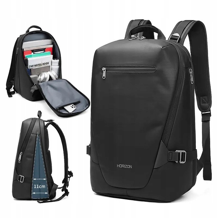 Rucsac laptop K&M 15,6'', waterproof, extensibil, negru, 41x31x15cm (extensibil 41x31x26cm)
