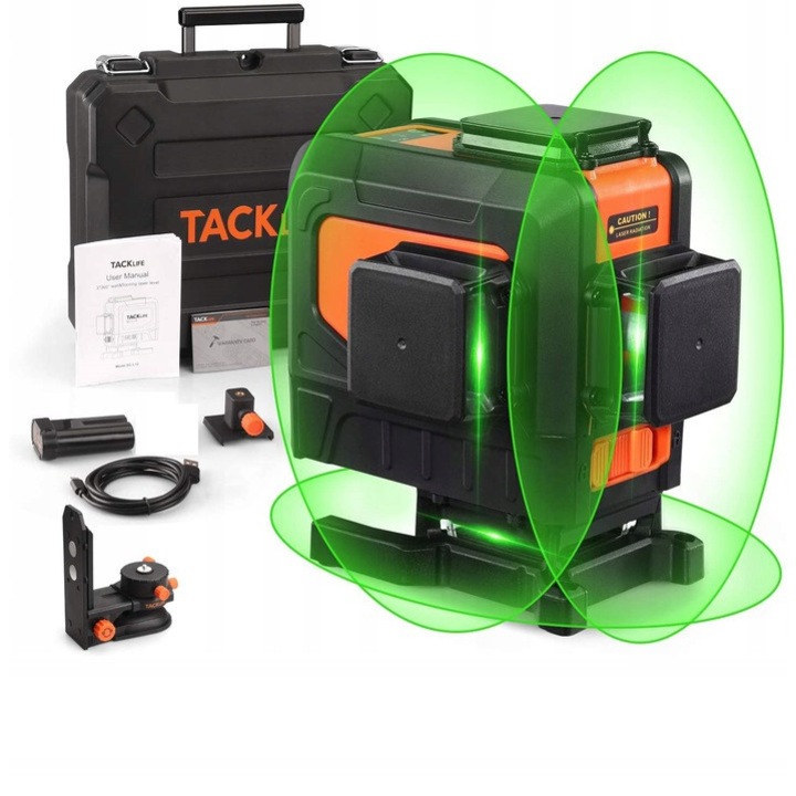 Miernik laser cu banda TackLife TM-L02, 0,05m-20m, precizie +/- 2mm, dimensiuni 115x48x24mm, iluminare LCD