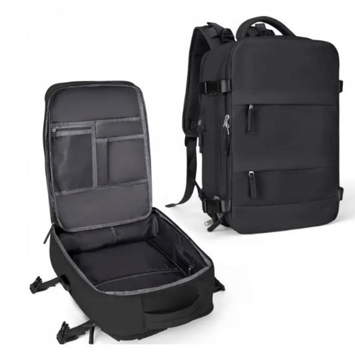 Rucsac laptop K&M, 15,6'', negru, impermeabil, cu port USB, 42x29x17cm