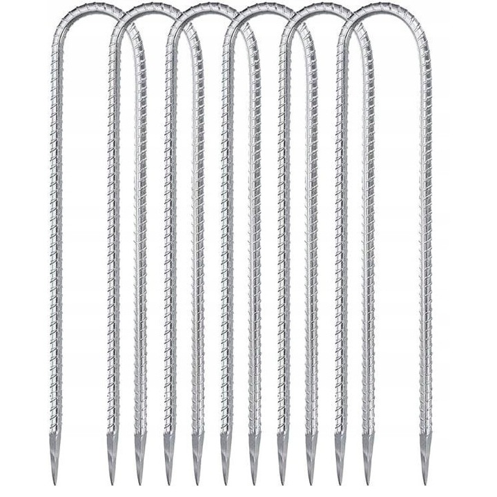 Set 6 palete metalice 40cm pentru corturi, trampoline, cutite ascutite, rezistente la rugina
