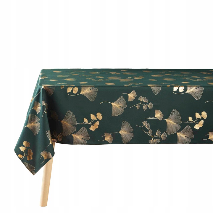 Terítő, Bloomy, hordózöld, 300x150cm, 100% poliészter