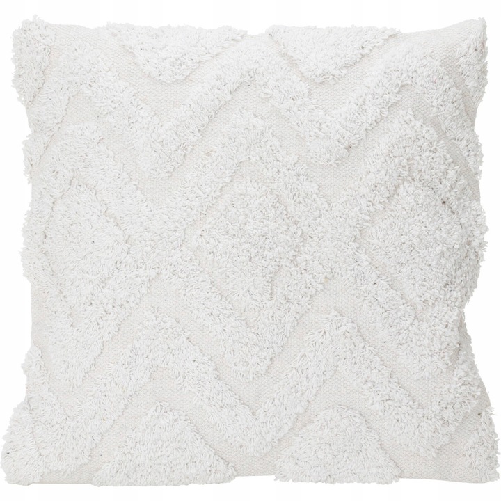 Díszpárna, Home Styling Collection, tűzött, természetes pamut, 45x45cm