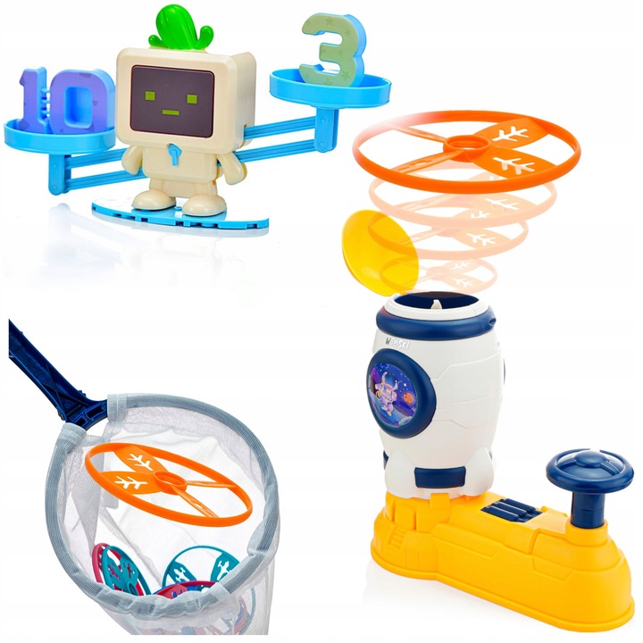 Lansator de discuri si Robotul Matematic, Webski, 19x11cm, multicolor, pentru 1-4 jucatori