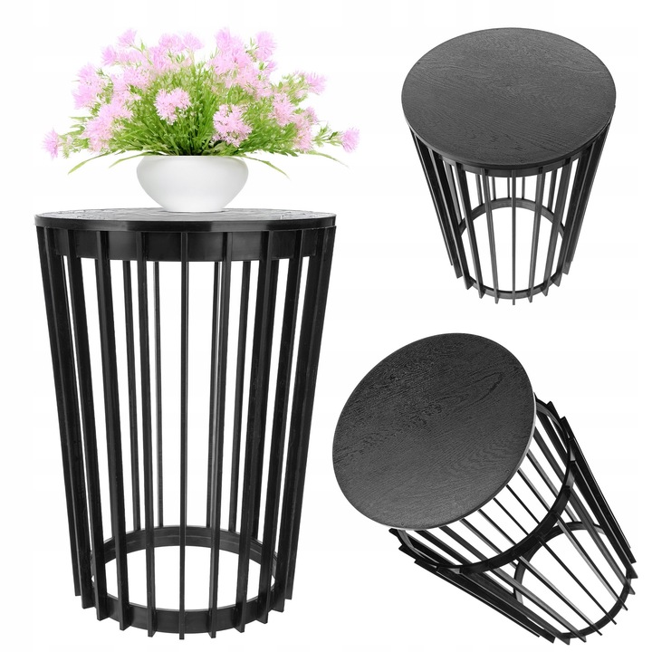 Kwietnik Stojac, Kadax, 54 cm, negru, set cu polka 29,5 cm