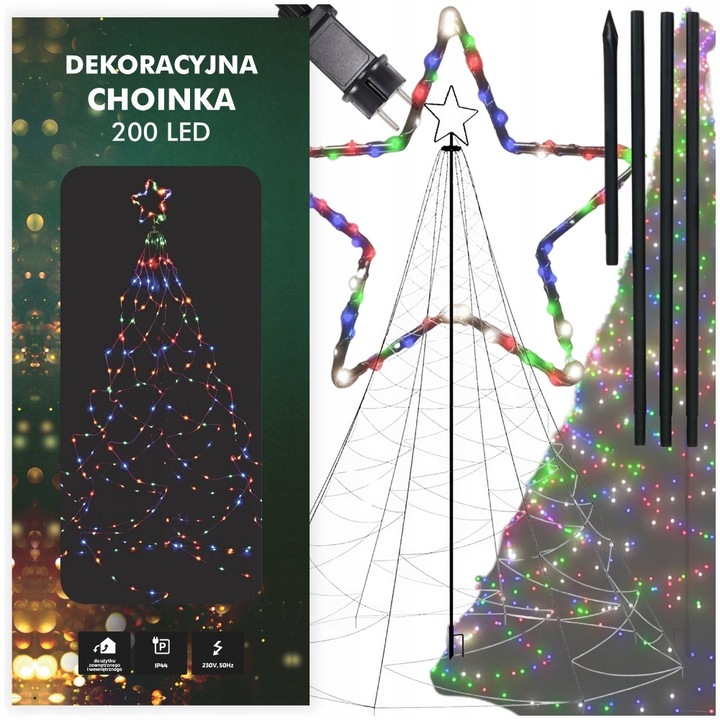 Brad de Craciun, MORE&DECO, 200 LED, 180cm, multicolor