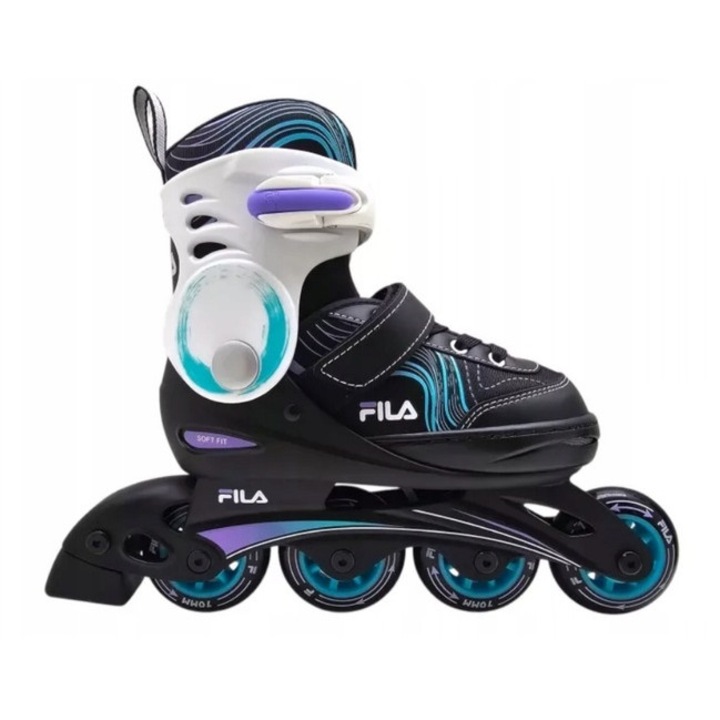 Rolki pentru copii Fila Junior Sunrise, reglabile, 4 dimensiuni, 64-72mm, violet