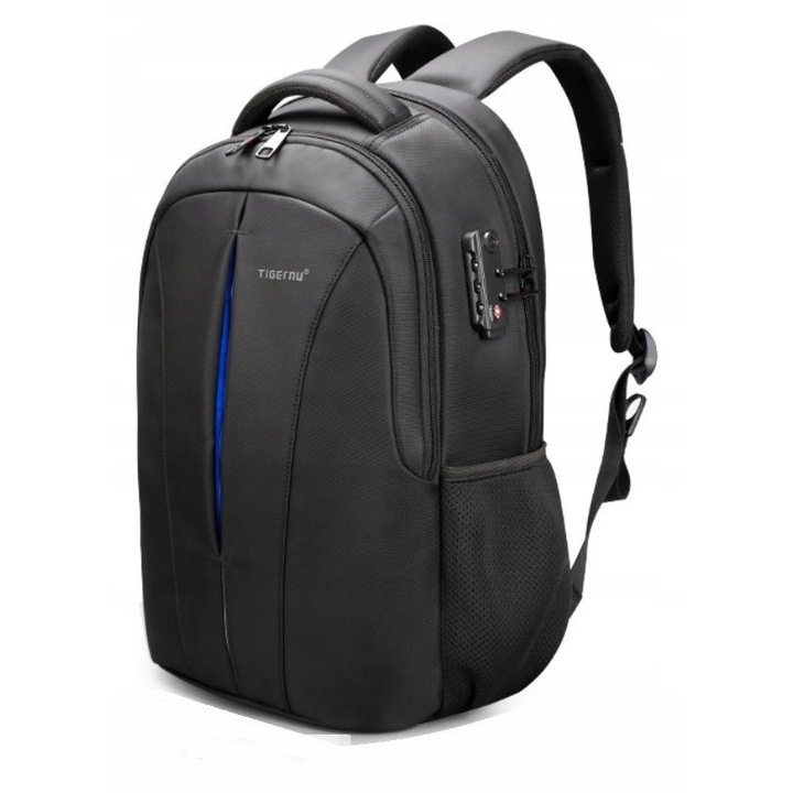 Rucsac laptop 15,6'', Tigernu, waterproof, antiefractie, 22l, 33x15x48cm, negru cu albastru