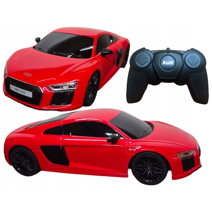 Masinuta Rastar AUDI R8 RC, rosie, 2,4GHz, control de la distanta