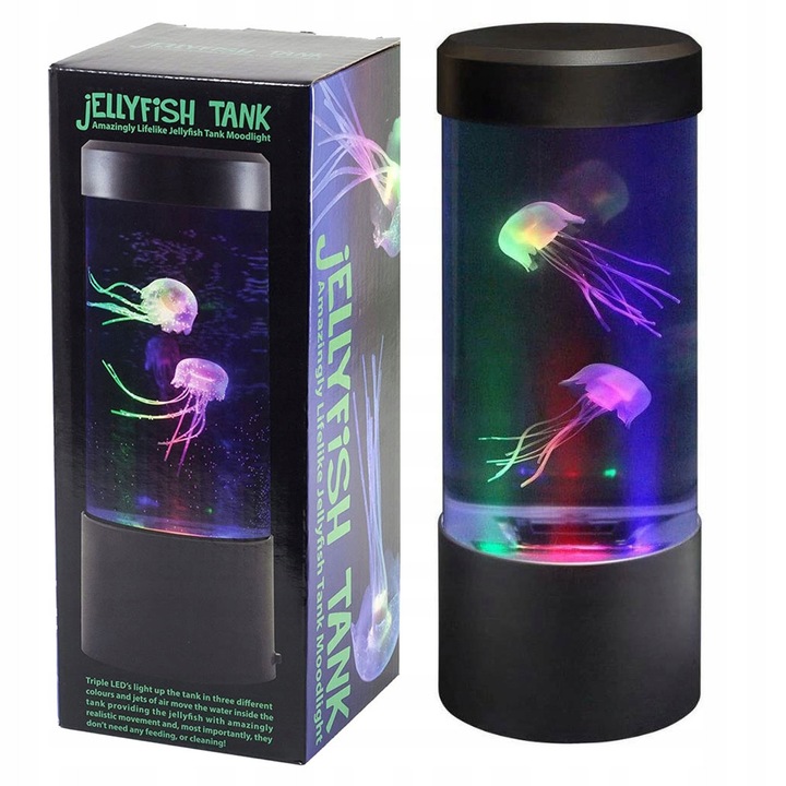 Lampa decorativa cu meduze, Toys4Boys, LED tricolor, 22x8.8x8.8cm, set lampa de birou si lampa de noapte