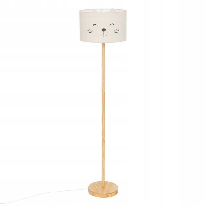 Lampa de podea pentru copii, Atmosphera, model pisica, 36x152 cm, culoare maro, montaj simplu