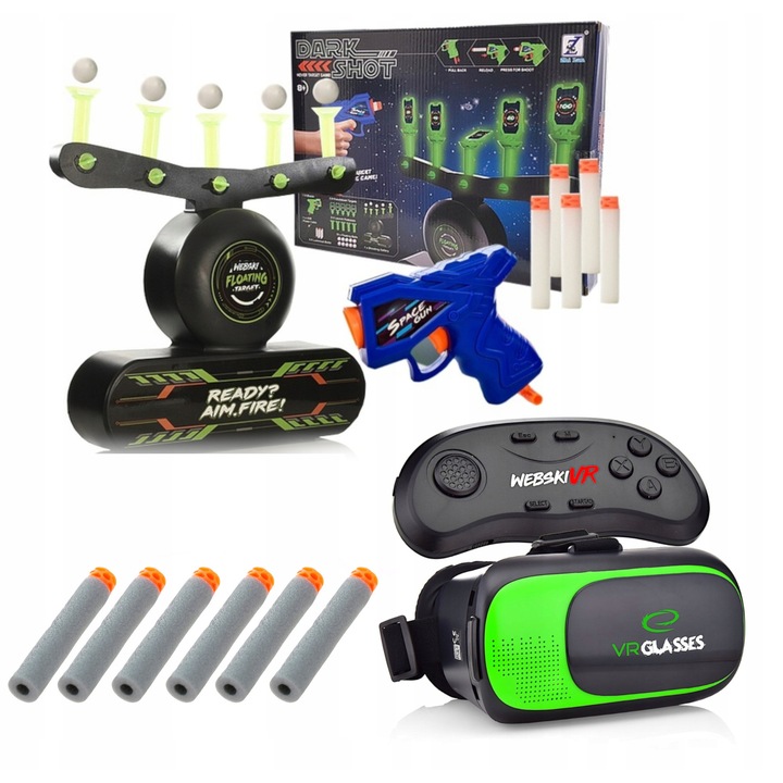 Ochelari VR 3D Webski, set cu gamepad wireless, compatibili cu smartphone, 175x85mm, multicolor