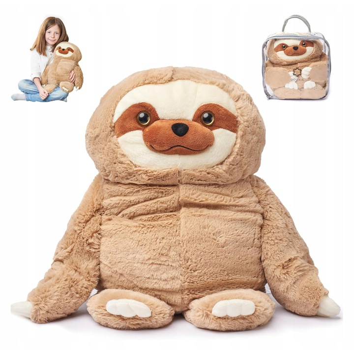 Plusz, ODOXIA, leniwiec obciazenat, 2,3 kg, 55x35cm, set cu torba de transport