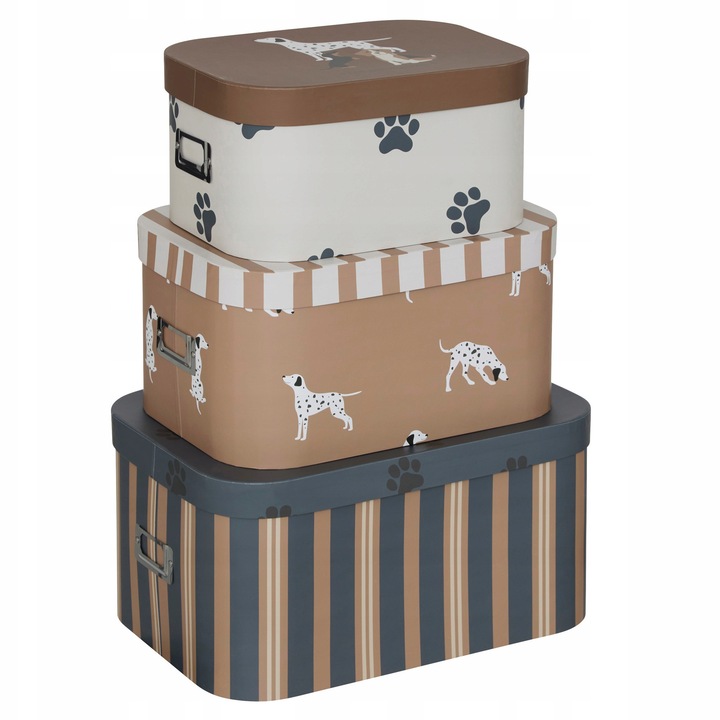 Set 3 cutii decorative din carton Atmosphera, 36.8x25.4cm, multicolor