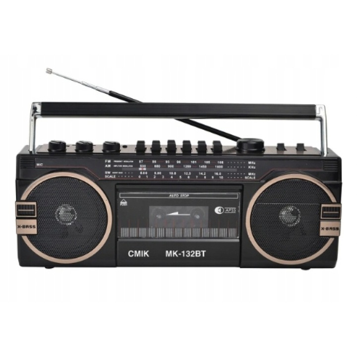 Преносимо радио с касетофон, CMiK MK-132BT, черно, 35x13x11см