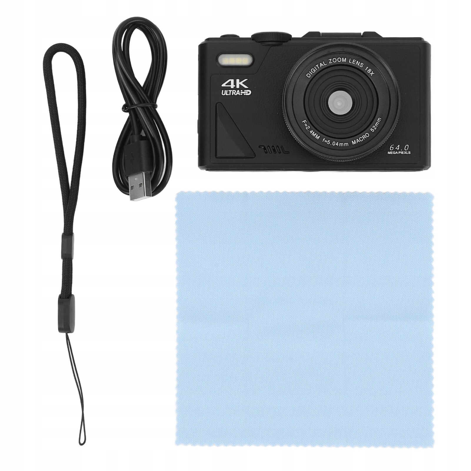 Camera digitala 4K 64MP, zoom 18x, ecran IPS 3 inch, set complet - eMAG.ro
