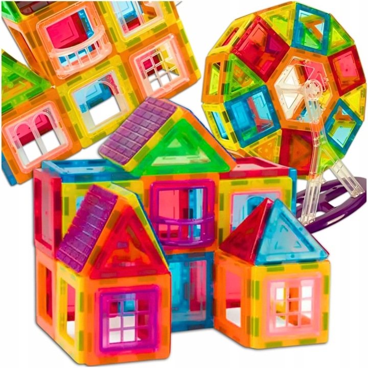 Образователен строителен комплект за деца, MEMFLOW, 118 елемента, многоцветен
