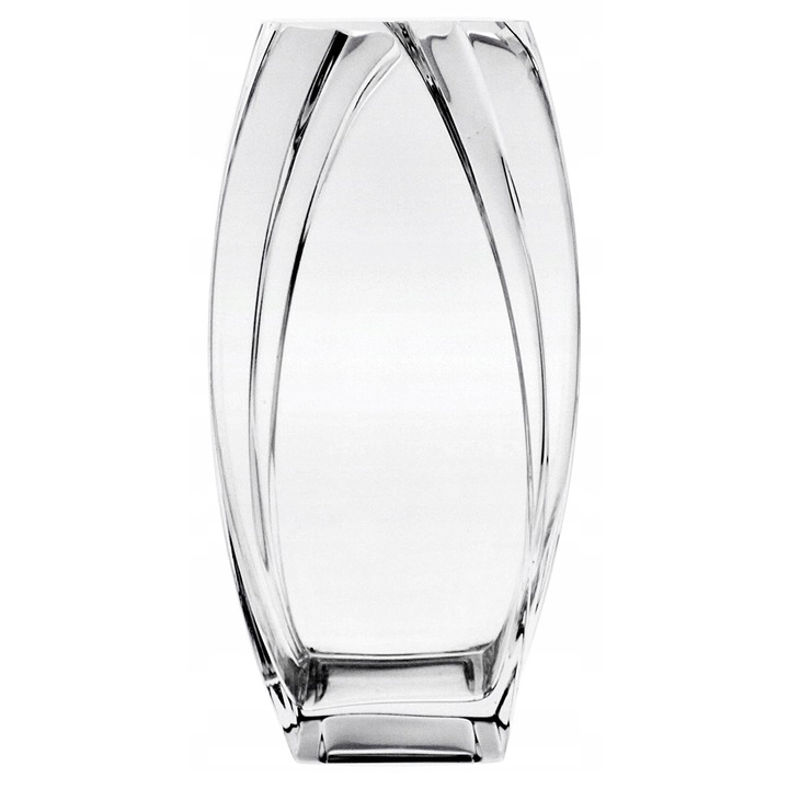 Vaza decorativa din sticla, 32cm, transparenta, formatare manuala, 1 bucata