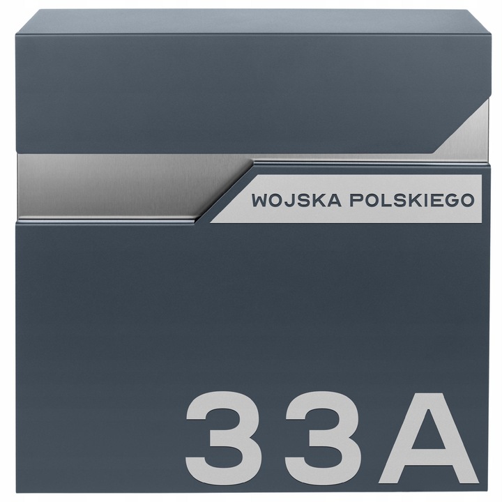 Cutie postala personalizata M-TEC Duo, antracit, 36x37x10cm, cu suport pentru ziare, 2 chei