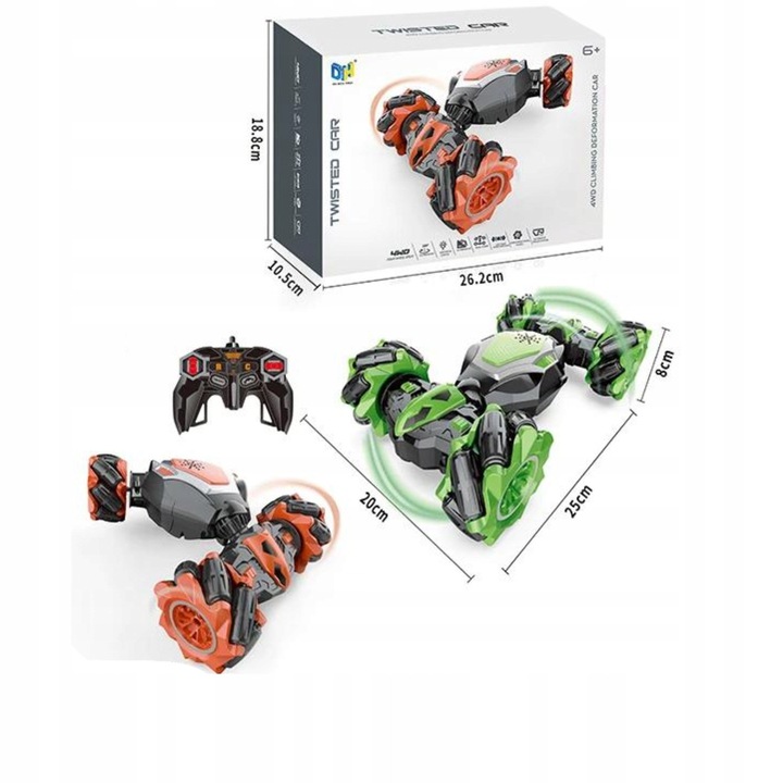 Masinarca cu telecomanda ProNice, teren, 4x4, portocalie, 25x20x8cm, set complet