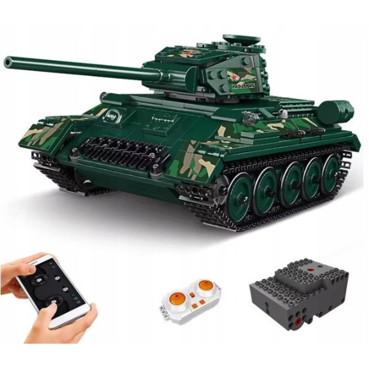 Mould King 20015 építőkészlet, távirányítós tank, 800 elem, 28,7x13x11,5cm, többszínű