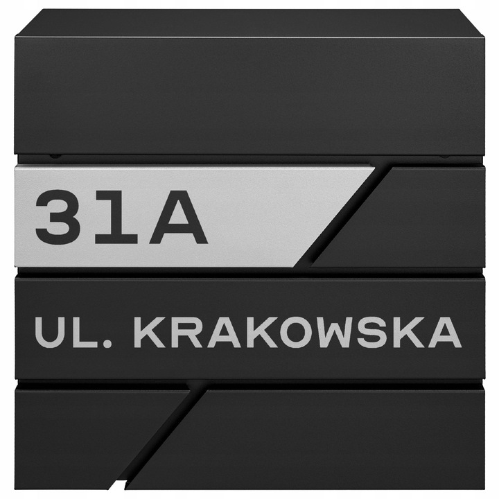 Cutie postala M-TEC MODERN, neagra, 37x37x10,5cm, cu suport pentru ziare, personalizabila