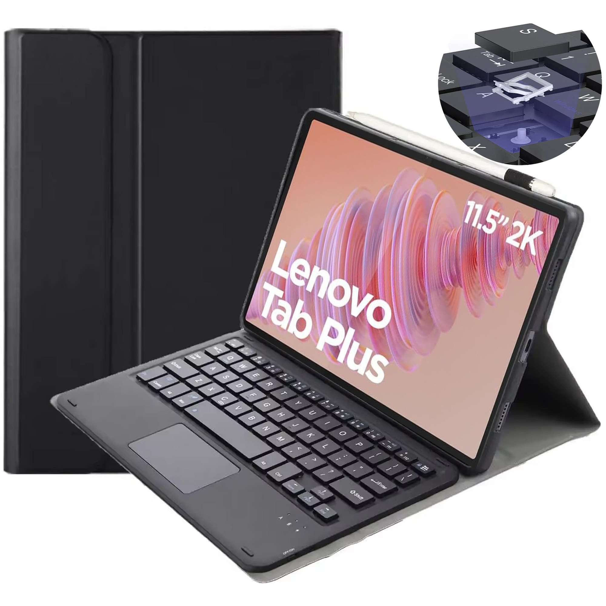Husa cu tastatura Bluetooth, negru, pentru Lenovo Tab Plus TB351FU 11,5 inch