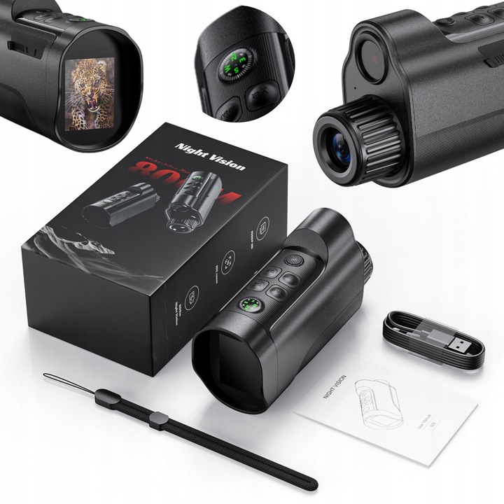 Lorneta nocturna Benetech NP-610, zoom x10, IR 850nm, 800m, 2.0" HD, acumulator 2000mAh