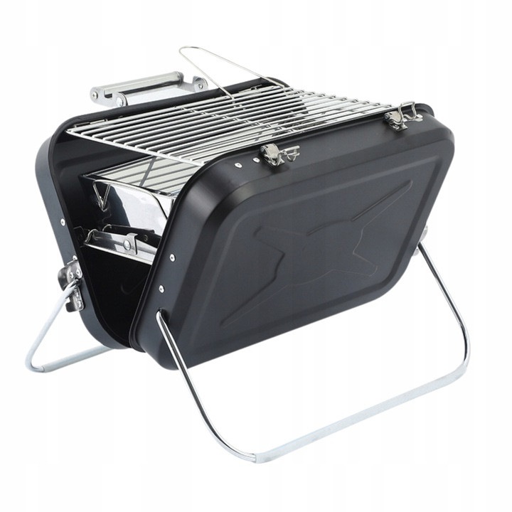 Grill turistic pliabil DH Garden, 4 persoane, cromat, 32x40x31,5cm