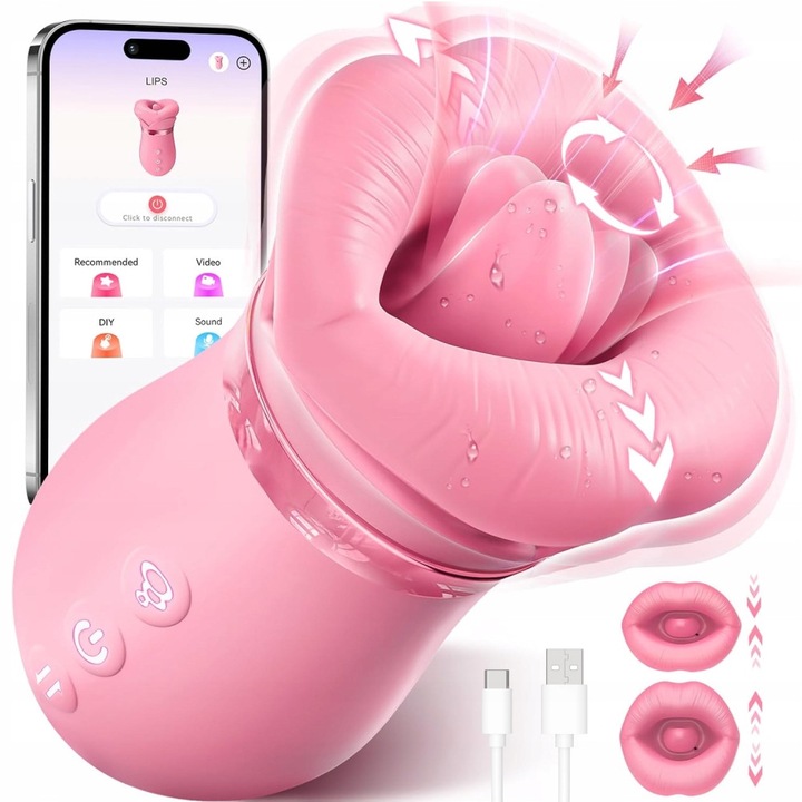 Vibrátor 5 az 1-ben, 10 vibrációs mód, rózsaszín