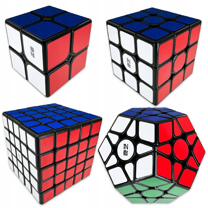 Set de cuburi logice 2x2, 3x3, 5x5, Piramida, Megaminx, QiYi, culori vii