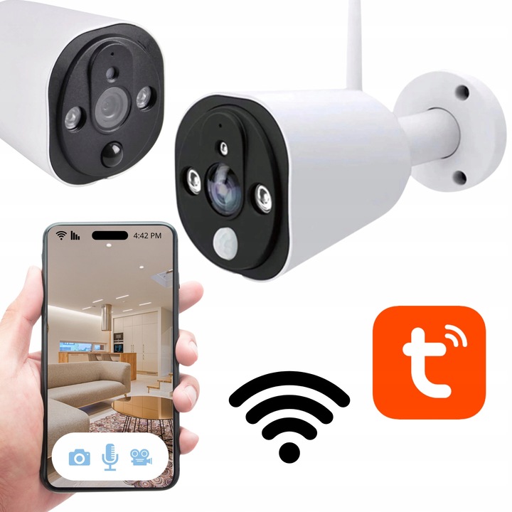 Камера IP 2MP, Full HD резолюция, нощно виждане, WiFi свързаност, включен монтажен комплект