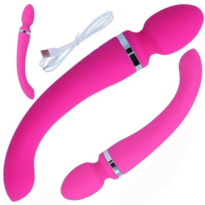 Kettős vibrátor, 20 funkció, 22cm, vízálló, orvosi szilikon