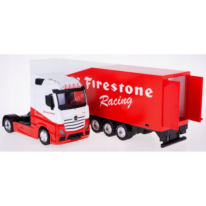 TIR Mercedes-Benz Actros Firestone felirattal, 1:43, 14,5x6x10cm
