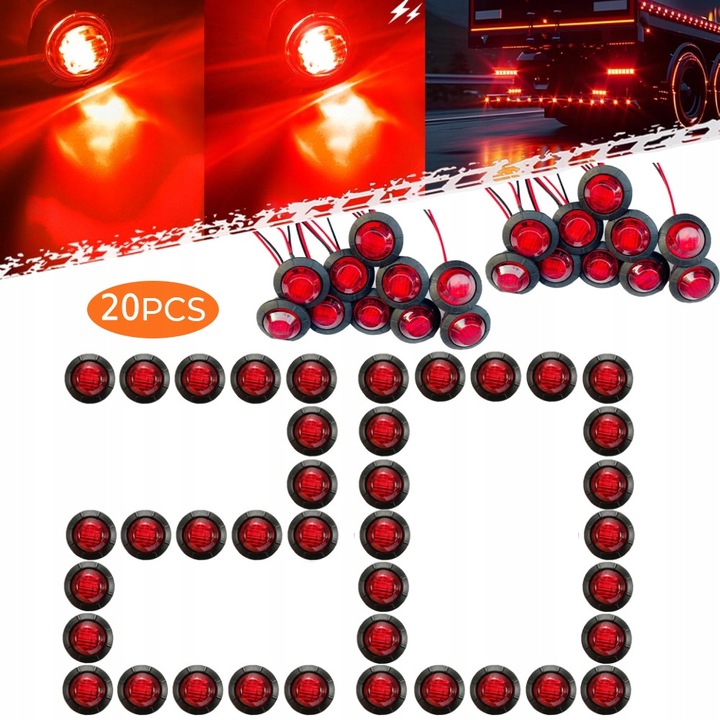 Комплект 30 LED лампи 12-24V, 3 LED, диаметър 26 мм, дължина 21 мм