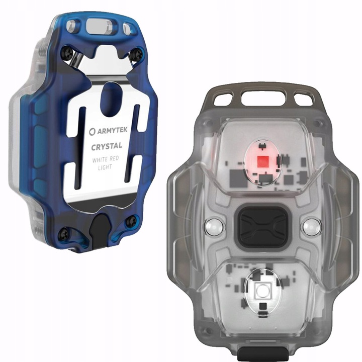 Многофункционален фенер Crystal WRB, 150 lm, бял, комплект с лента за глава и аксесоари за велосипед, размери 63x43x15mm