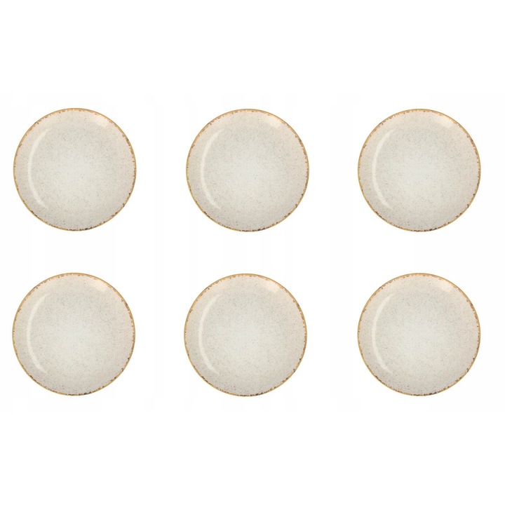 6 db desszerttányér készlet, Lubiana, 20,5 cm, egyedi design, porcelán