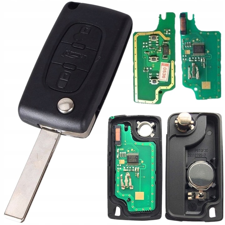 Cheie electronica pentru Peugeot 307 308 407 607, Citroen C2 C3 C4 C5, 3 butoane, BH7 HU83