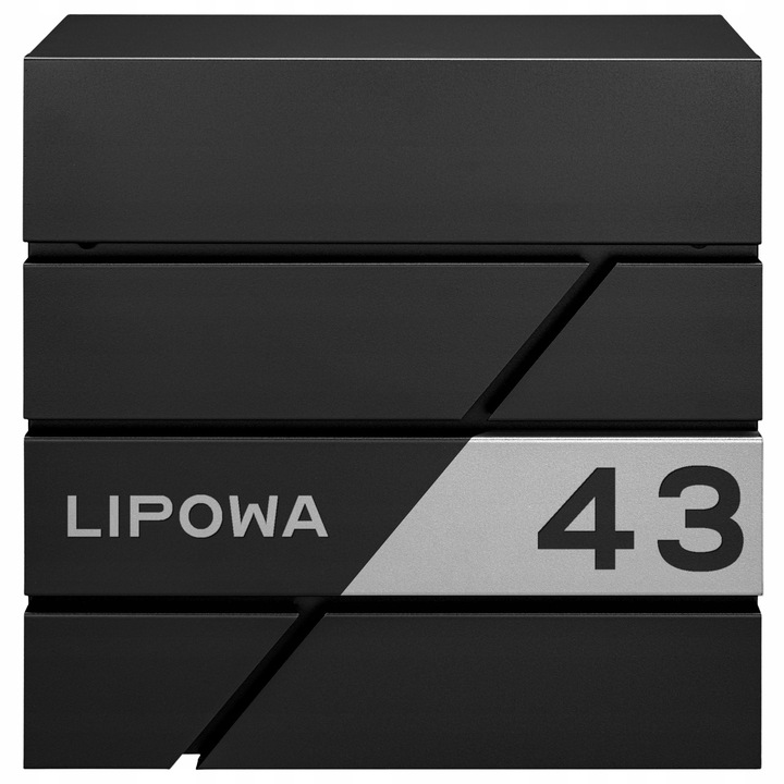 Cutie postala personalizata M-TEC Modern, neagra, 37x37x10,5cm, cu suport pentru ziare, 2 chei