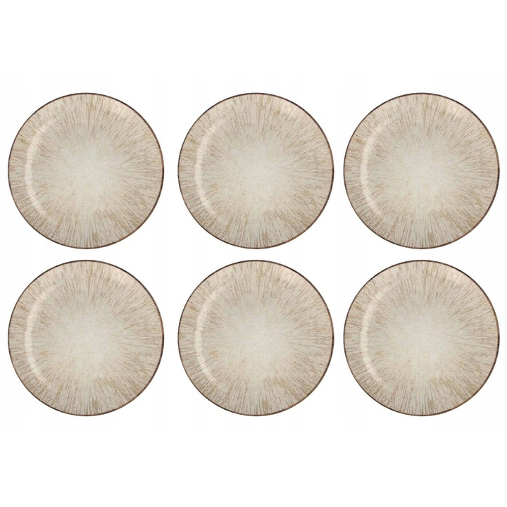 6 db-os lapostányér készlet, Lubiana porcelán, 27 cm, egyedi design, mikrohullámú sütőben és mosogatógépben mosható