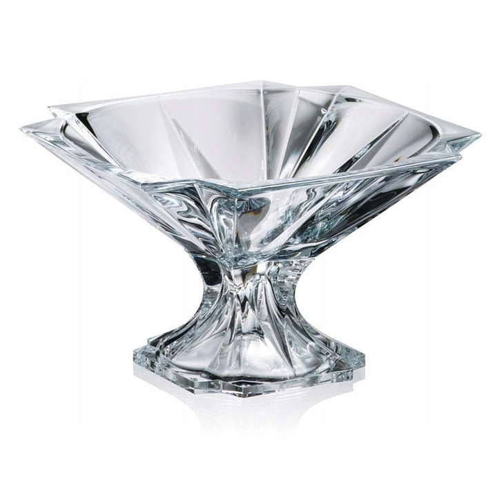 Bol de sticla pe picior Bohemia Metropolitan, 33 cm, cristal, fara plumb